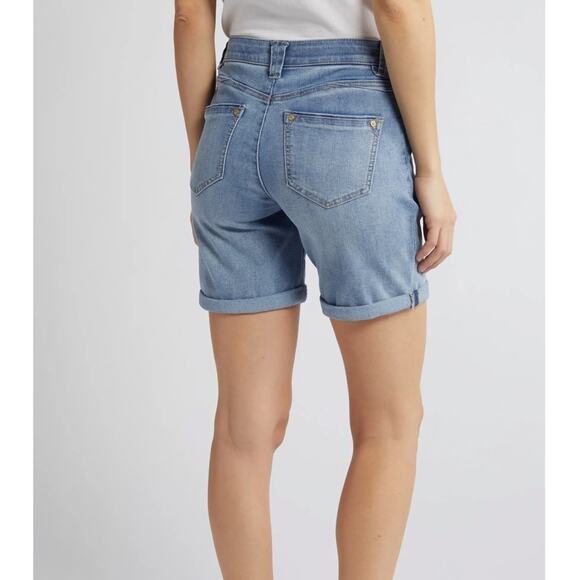 Wit & Wisdom Denim Cutoff Bermuda Shorts Light Blue Distressing NWT Size 2 - Picture 4 of 11